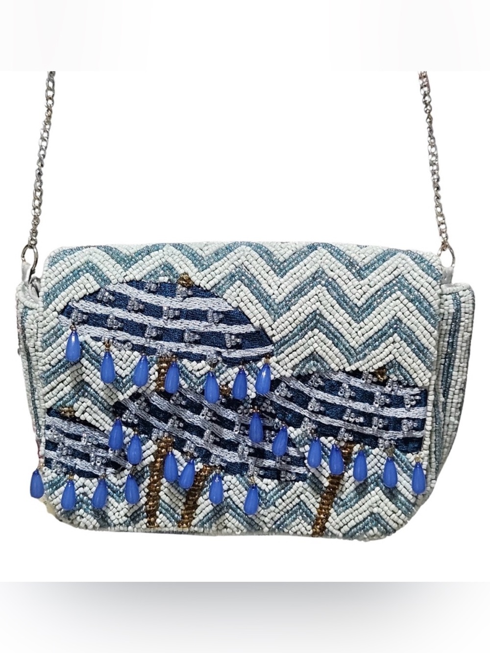 Indian  Beaded Light Blue Umbrella purse TikTok Viral